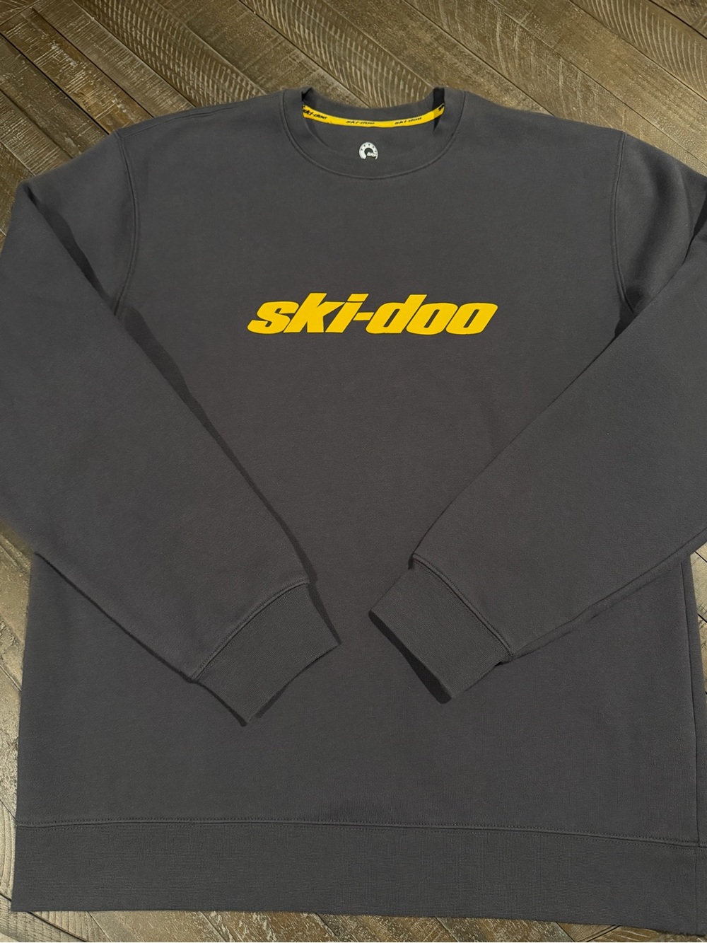 Ski-Doo Men's Black Crew Sweatshirt with Yellow Logo